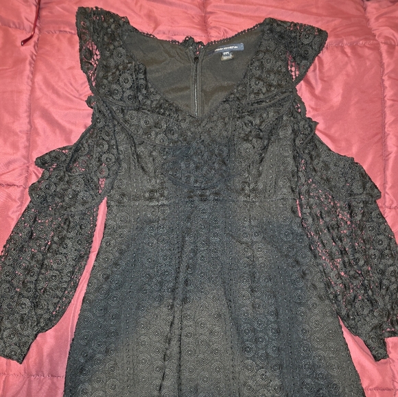 French Connection Black Lace Long Sleeve Dress - Picture 1 of 3